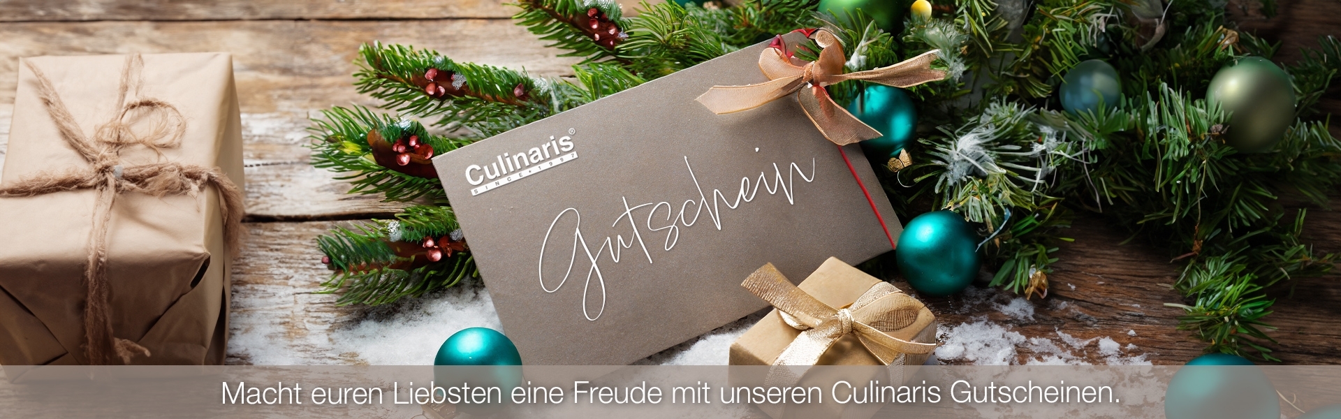 Festive Culinariis gift voucher with decorations