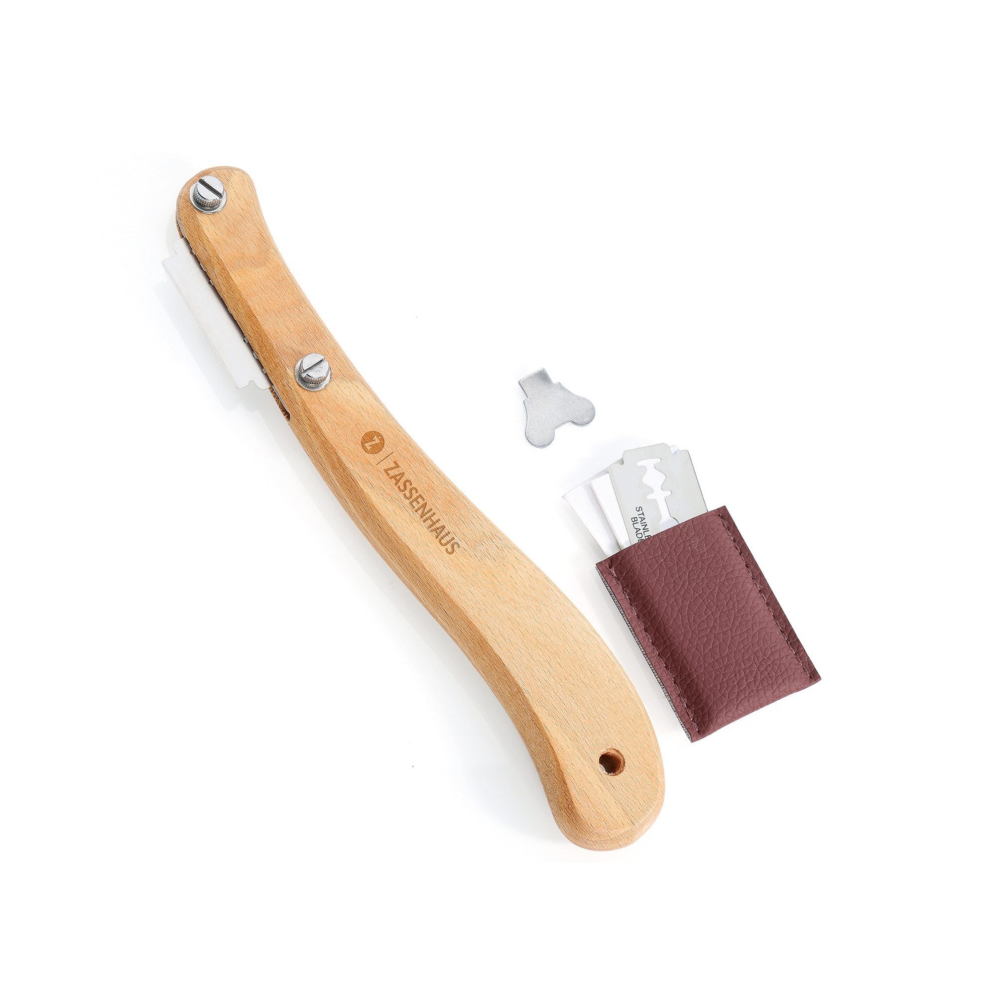 Zassenhaus beech baker’s lame with blade pouch