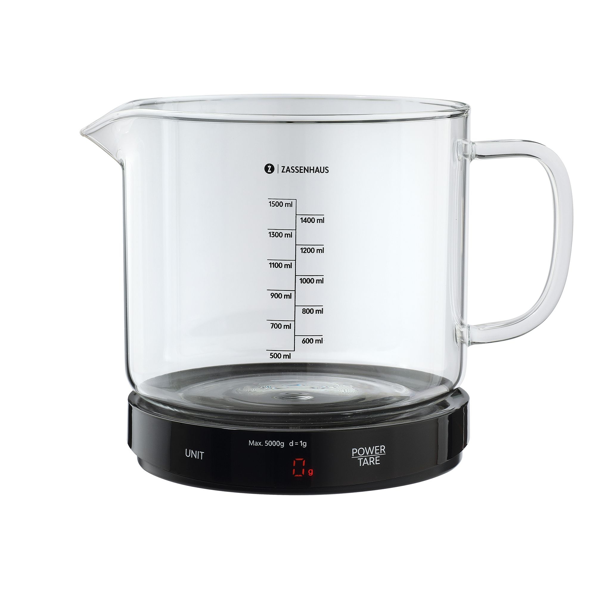 Zassenhaus - Digitale Küchenwage BAKE mit Messbecher - schwarz