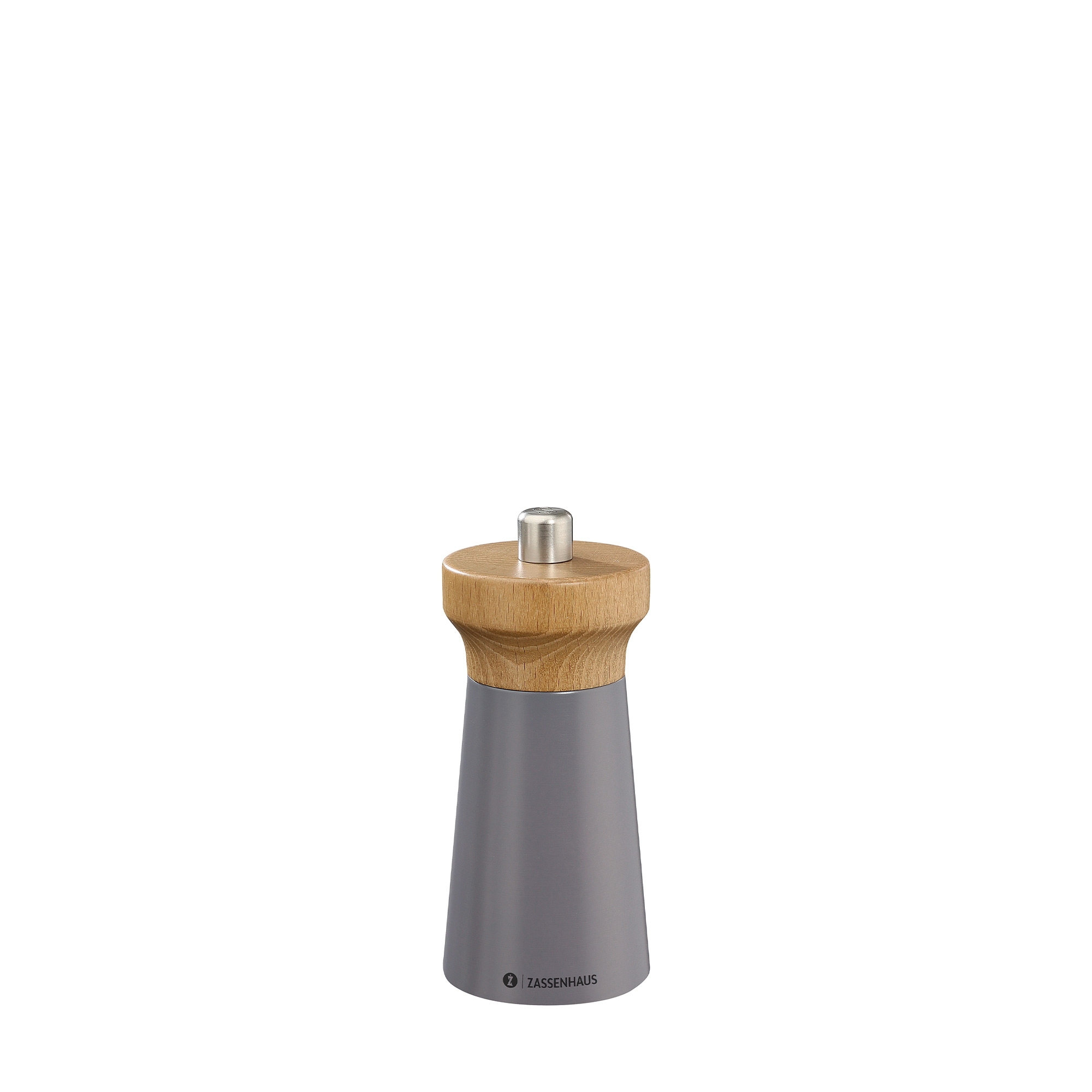 Zassenhaus - Salzmühle WESTERLAND - 12 cm - Farbkombination - granite grey, buche