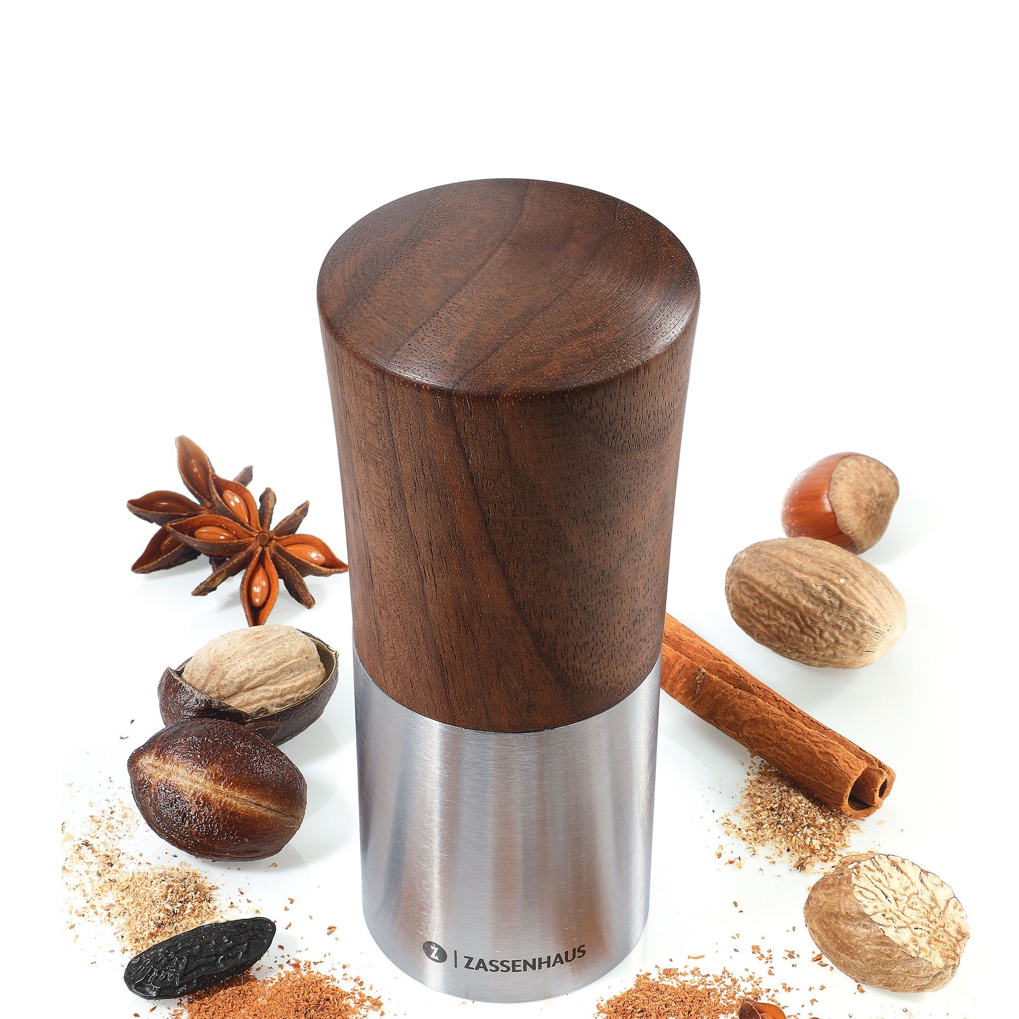 Zassenhaus - Gewürzmühle DUO - Nussbaum, 12 cm