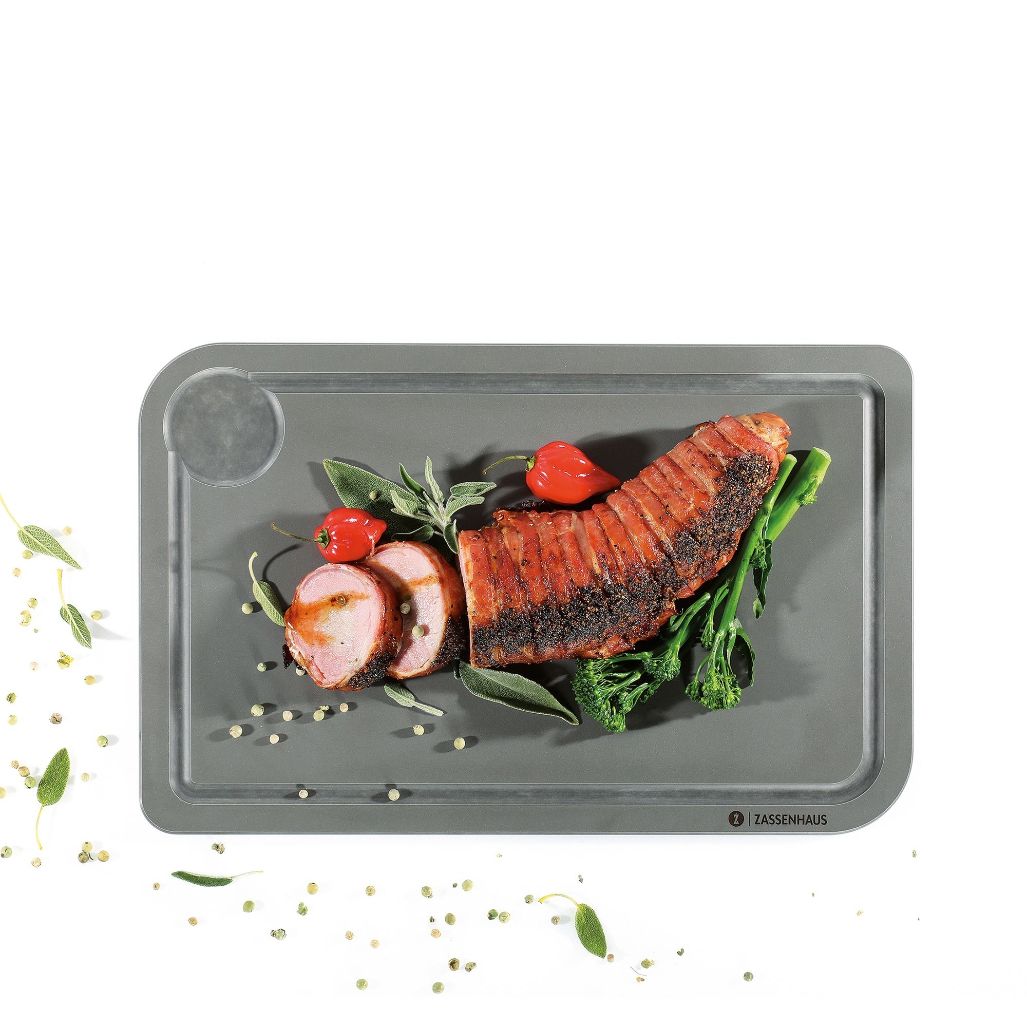 Grey Zassenhaus COMFORT XPLUS carving board 36 x 23 cm